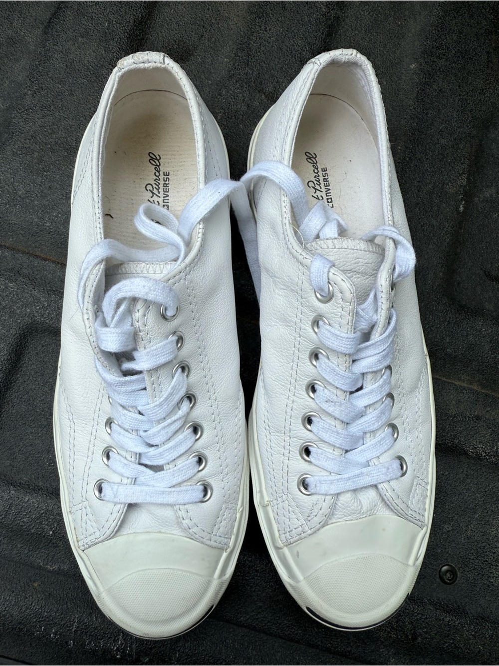 Converse White Leather Low Top Sneakers